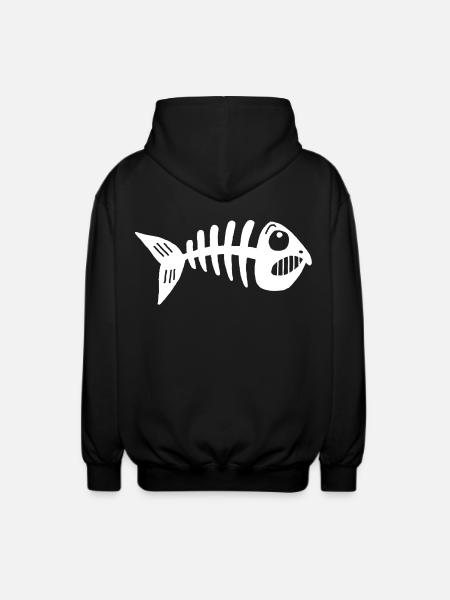 Squelette de poisson - Veste à capuche unisexe - noir