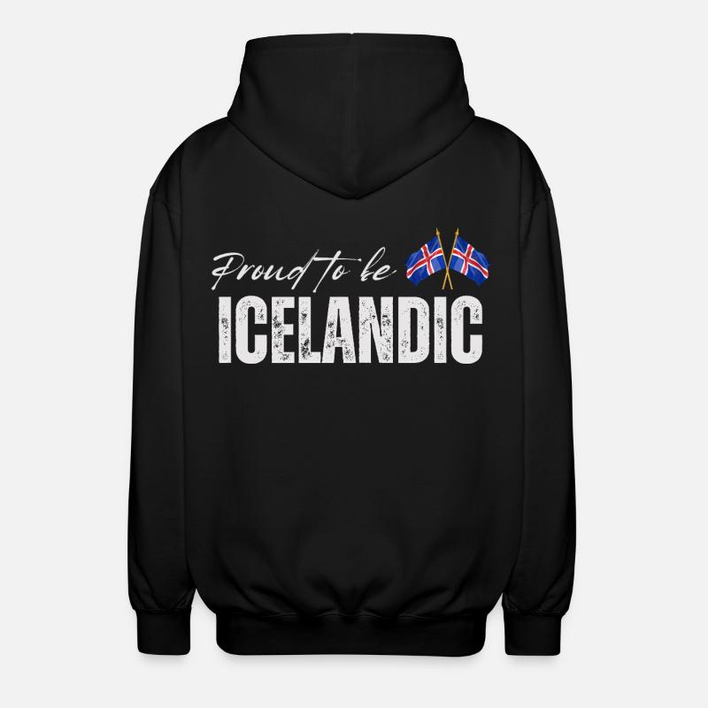 Fière d’Islandaise, j’adore l’Islande - Veste à capuche unisexe - noir