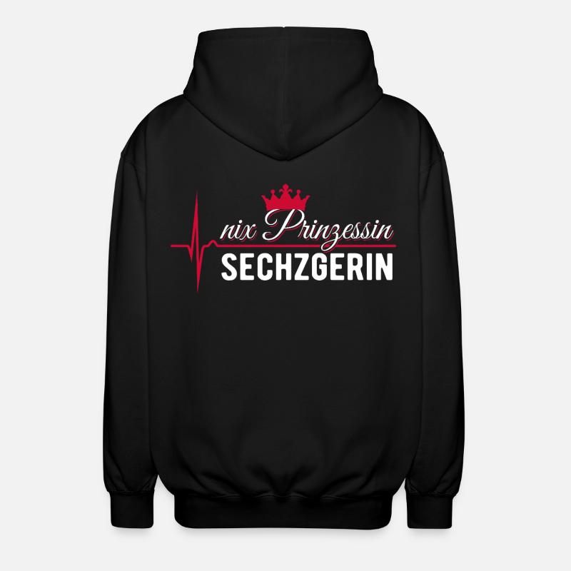Nix Princess - Sechzgerin - Cadeau ECG Pulse - Veste à capuche unisexe - noir