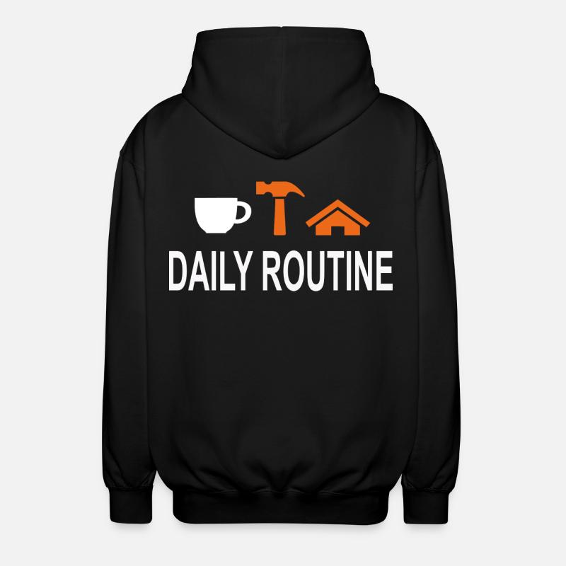 TäglicheRoutine, Daily Routine, Arbeit kann warten - Unisex Kapuzenjacke - Schwarz