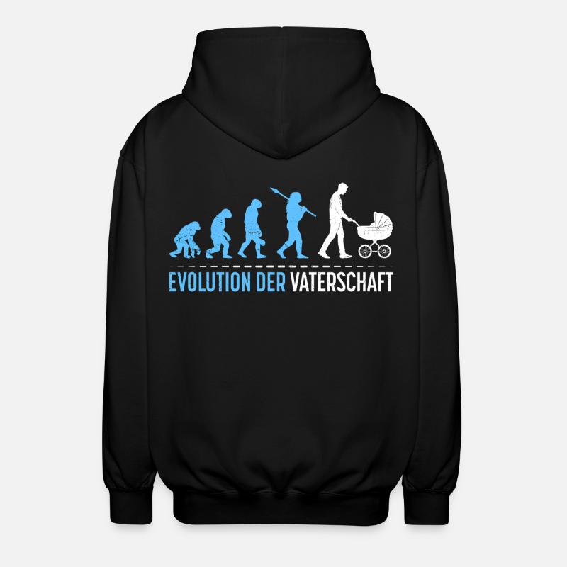 Werdender Vater EVOLUTION DER VATERSCHAFT Lustig - Unisex Kapuzenjacke - Schwarz