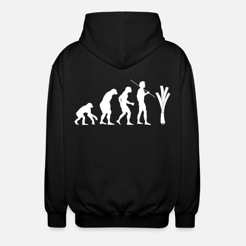 Evolution des Lauchs (weiß) - Unisex Kapuzenjacke - Schwarz