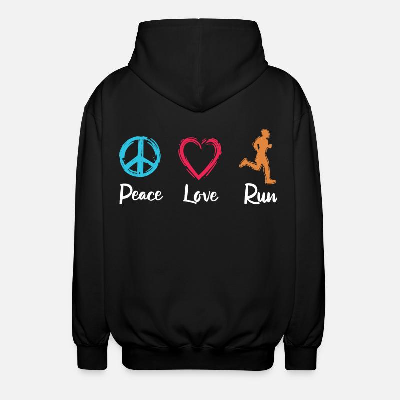 Peace Love Running - Veste à capuche unisexe - noir