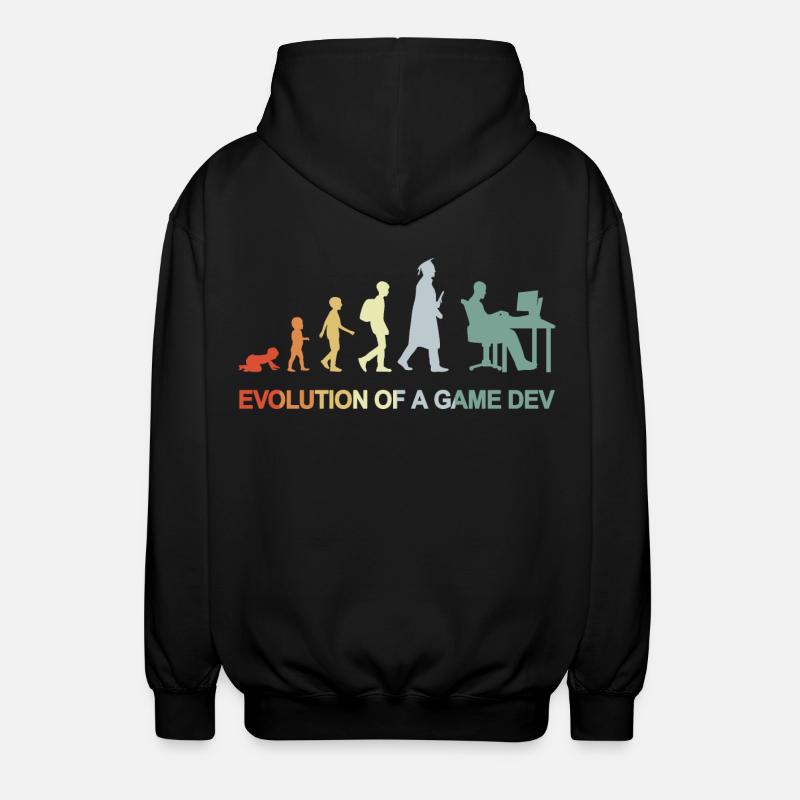 Game Dev Evolution - Unisex Kapuzenjacke - Schwarz