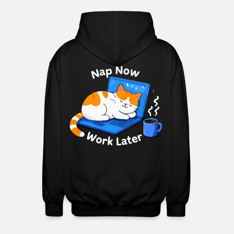 Nickerchen Jetzt später arbeiten - Unisex Kapuzenjacke - Schwarz