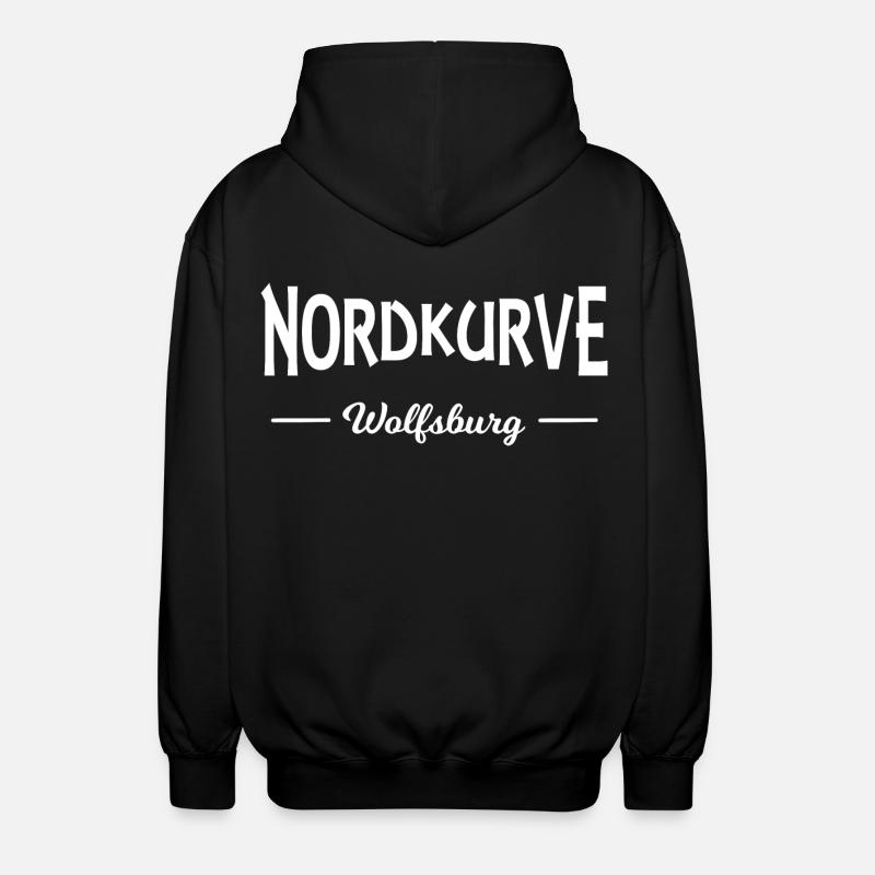 Wolfsburg north curve - Unisex Hooded Jacket - black