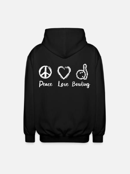 Peace Love Bowling - Unisex Hooded Jacket - black