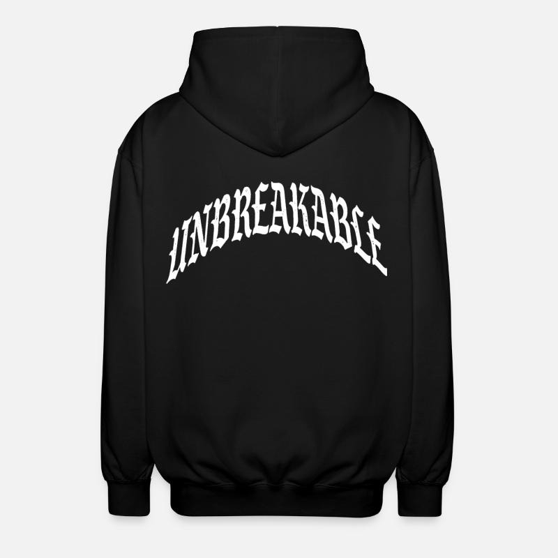 unbreakable unstoppable indomitable gym illegal - Unisex Kapuzenjacke - Schwarz