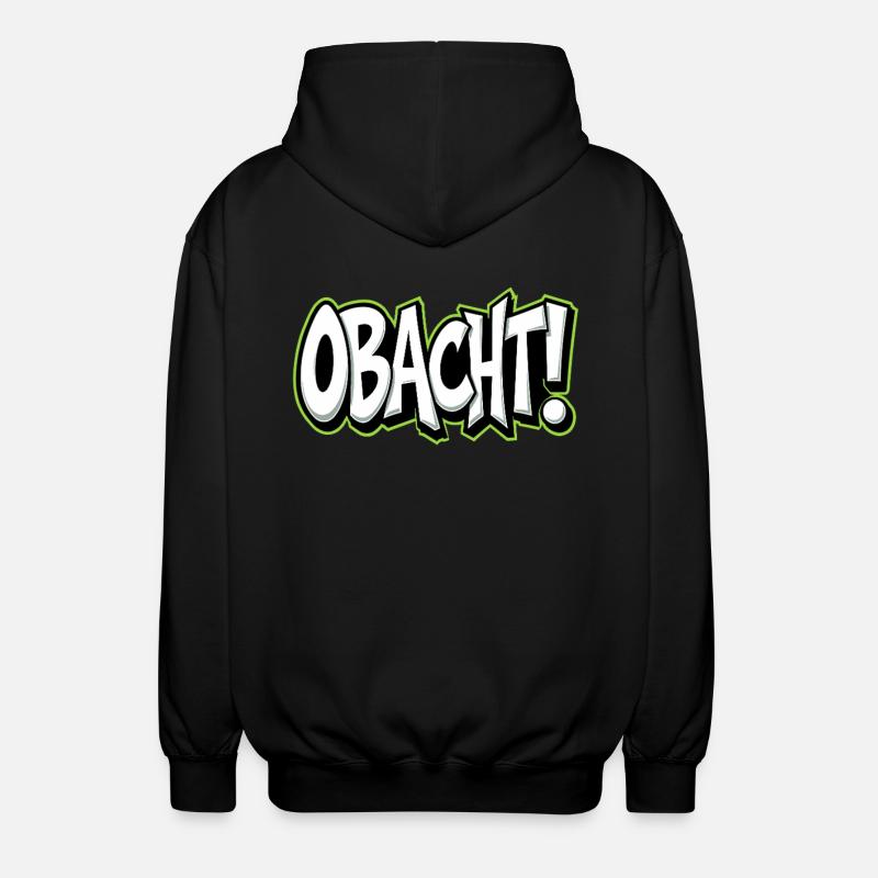 Attention : Avertissement dialectal Bavarois - Veste à capuche unisexe - noir