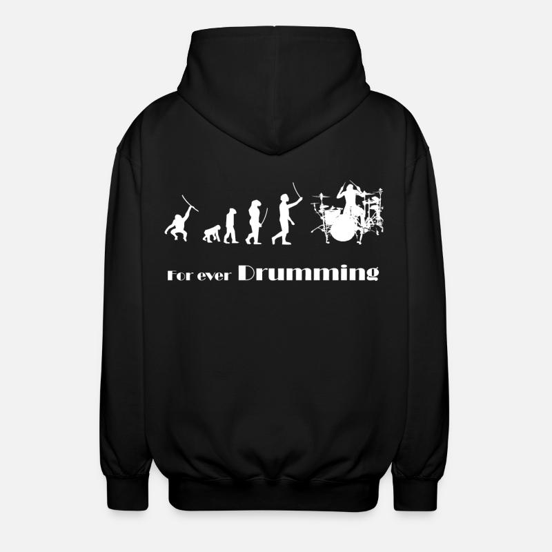 Evolution - For ever drumming - Unisex Hooded Jacket - black