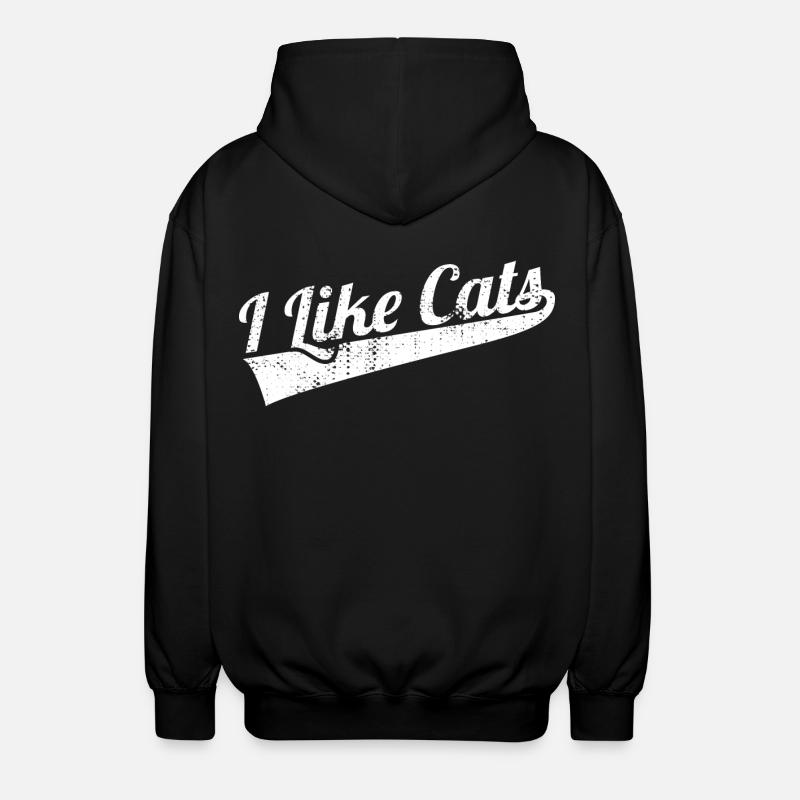 Ich mag Katzen - Unisex Kapuzenjacke - Schwarz