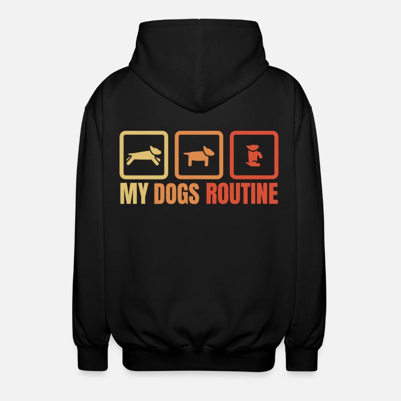Die Routine meines Hundes - Unisex Kapuzenjacke - Schwarz