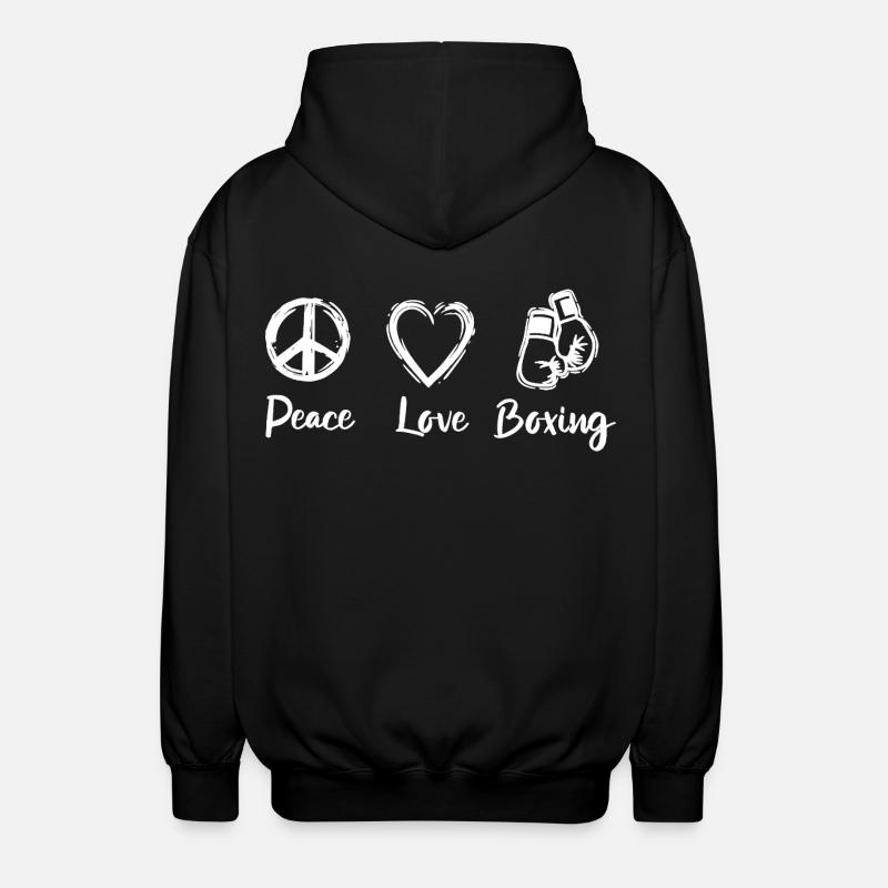 Peace Love Boxe - Veste à capuche unisexe - noir