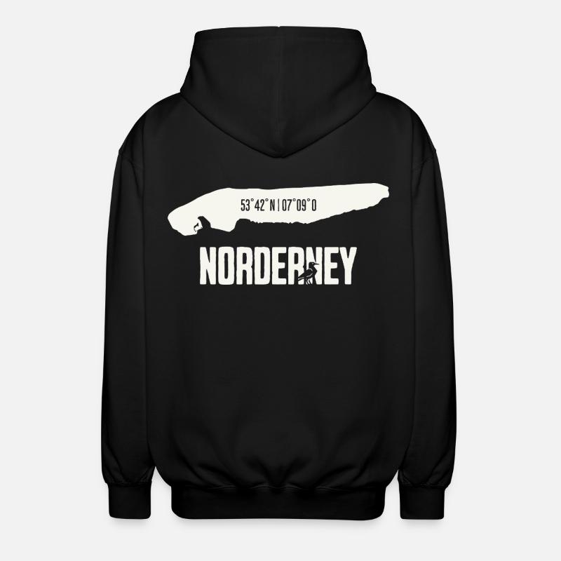 Norderney | Île avec coordonnées - Veste à capuche unisexe - noir