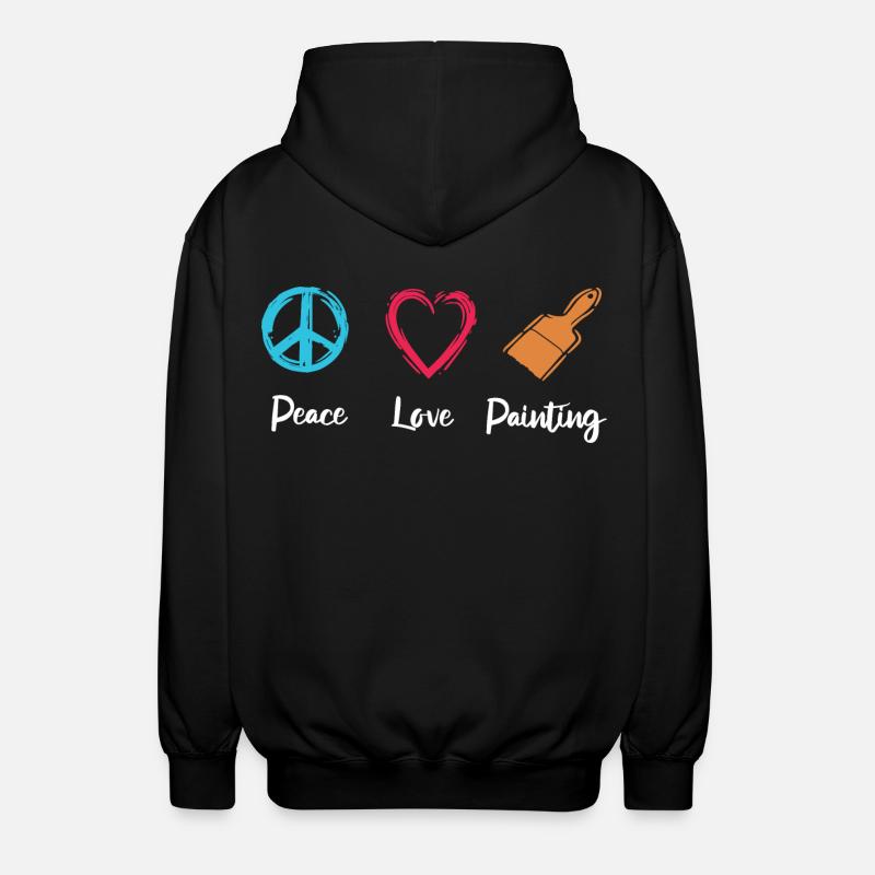 Frieden Liebe Malen - Unisex Kapuzenjacke - Schwarz