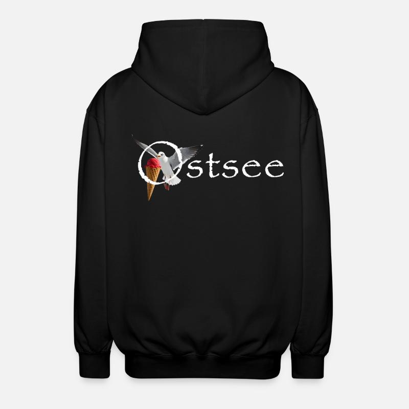 Ostsee Möwe Eisräuber Raubvogel - Unisex Kapuzenjacke - Schwarz