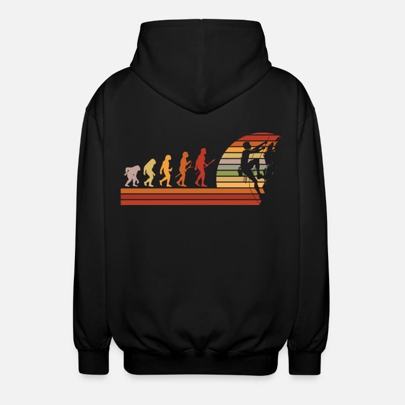 Evolution des Kletterns Retro Design - Unisex Kapuzenjacke - Schwarz