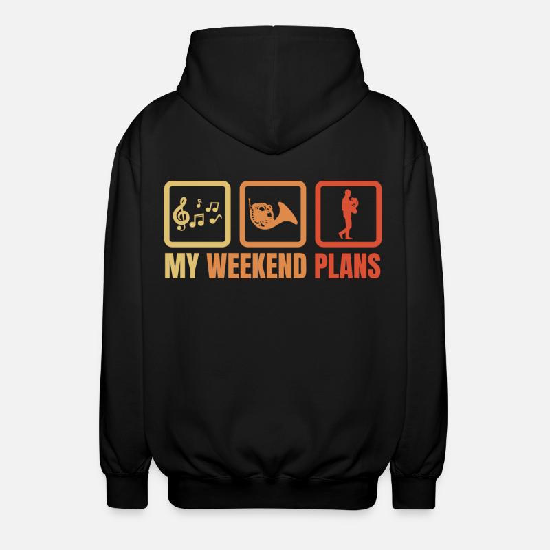French horn player weekend routine - Unisex Hooded Jacket - black