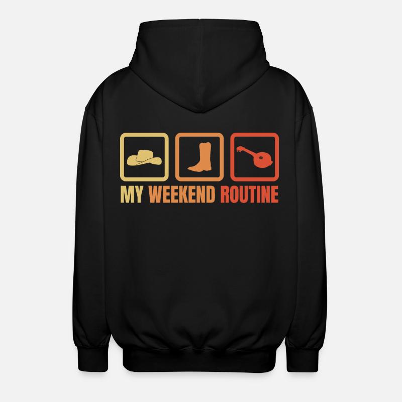 Meine Wochenendroutine - Unisex Kapuzenjacke - Schwarz