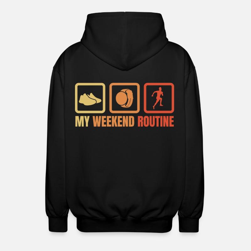 Runner Weekend Routine - Unisex Hooded Jacket - black