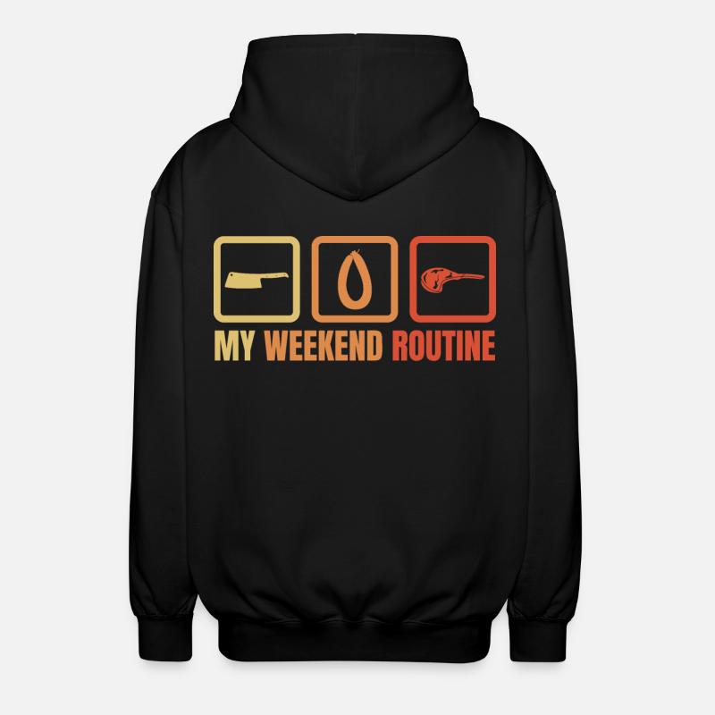 Meine Wochenendroutine - Unisex Kapuzenjacke - Schwarz