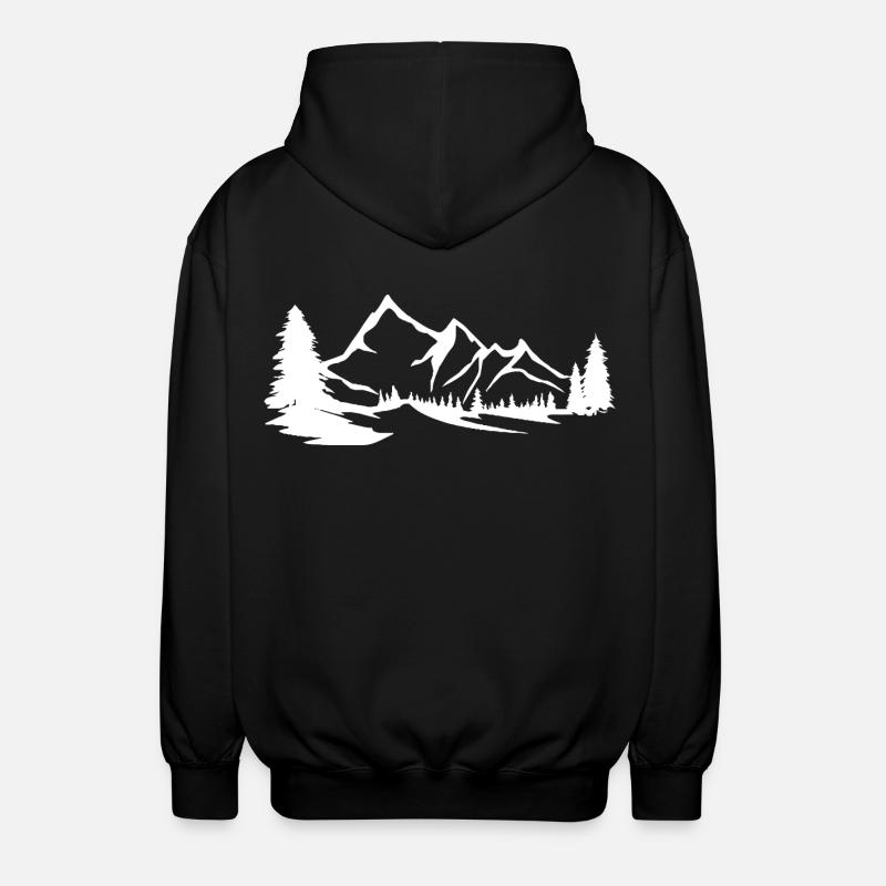 Berge - Gebirge - Unisex Kapuzenjacke - Schwarz