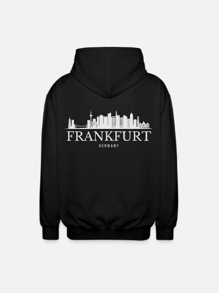 Frankfurt Skyline, Frankfurt Germany - Unisex Hooded Jacket - black