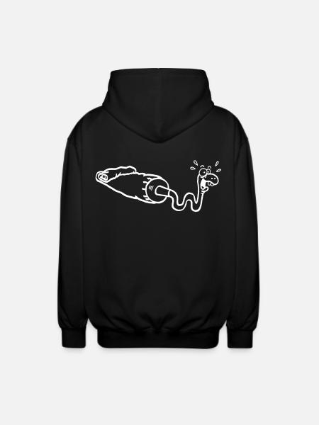 White snake and gouache tube - Unisex Hooded Jacket - black