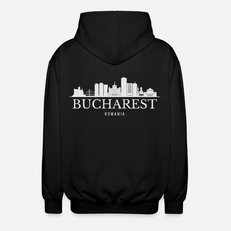 Silhouette de Bucarest, Roumanie de Bucarest - Veste à capuche unisexe - noir