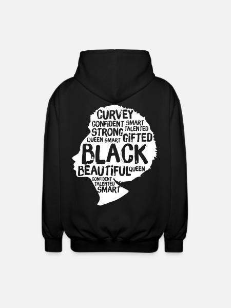 Black Woman - Unisex Hooded Jacket - black