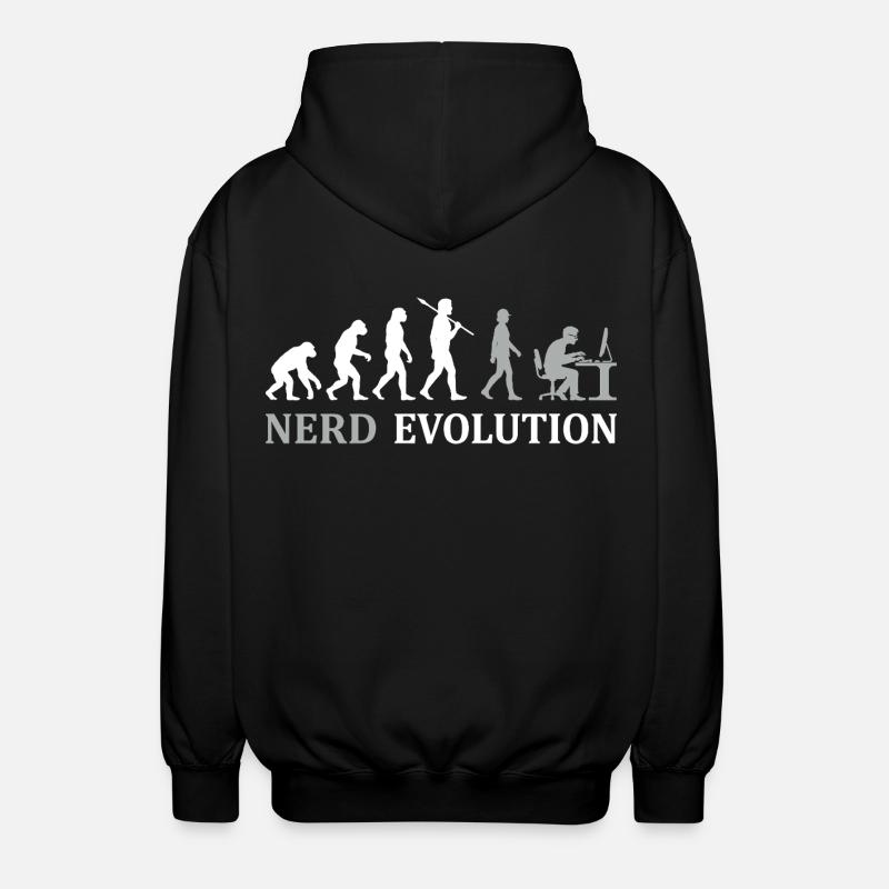 Nerd Evolution – Vom Affen zum PC-Profi - Unisex Kapuzenjacke - Schwarz