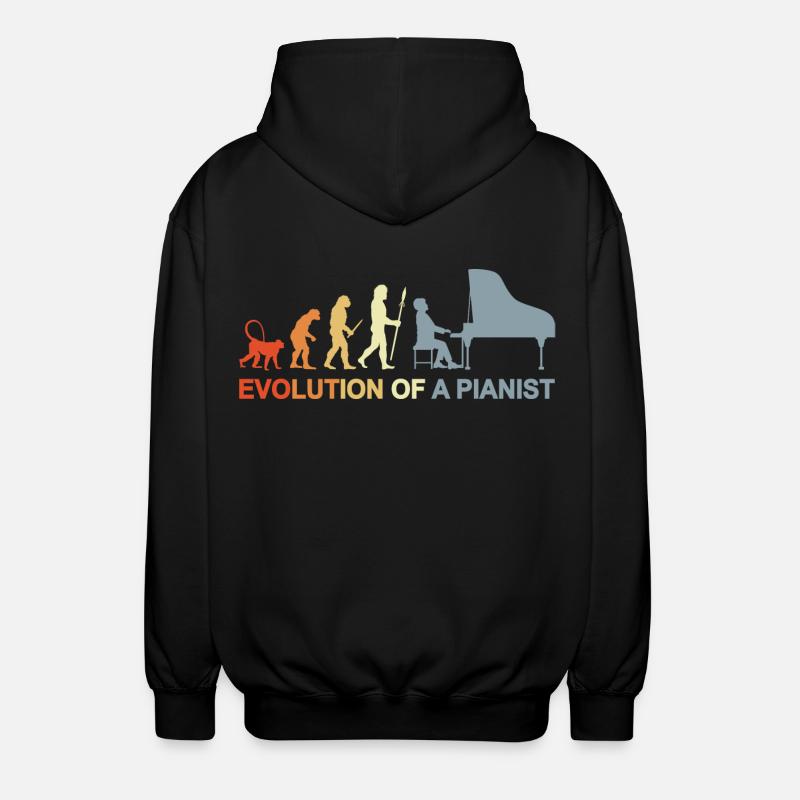 Piano Evolution - Unisex Kapuzenjacke - Schwarz