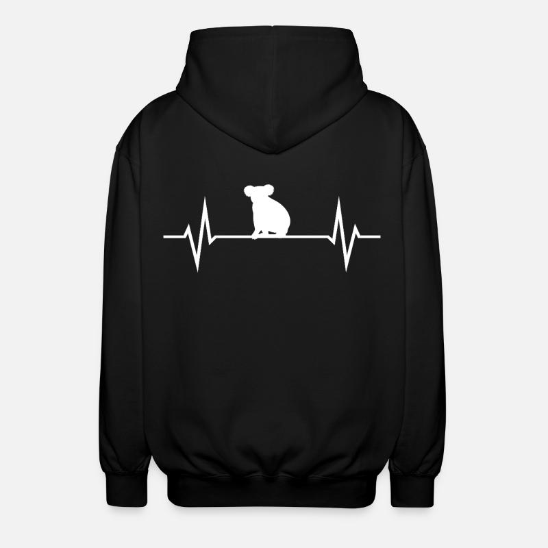 Koala EKG Herzschlag Liebe - Unisex Kapuzenjacke - Schwarz