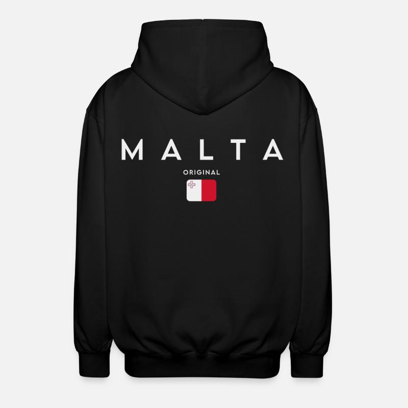 Flagge von Malta, maltesischer Stolz - Unisex Kapuzenjacke - Schwarz