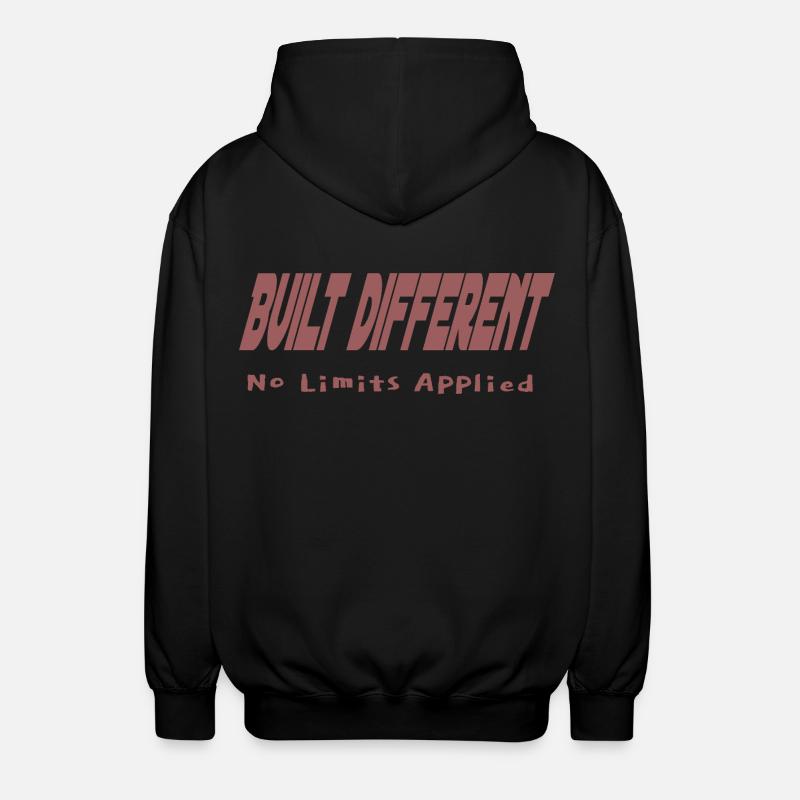 Built Different – No Limits Applied - Unisex Hooded Jacket - black