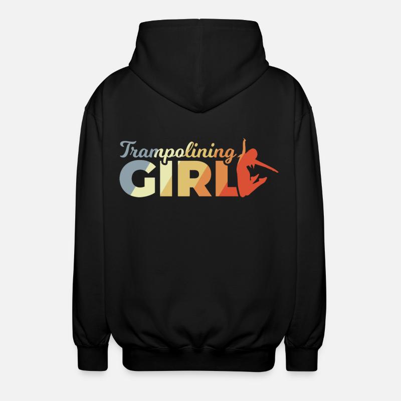 Lustiges Trampolin Mädchen - Unisex Kapuzenjacke - Schwarz