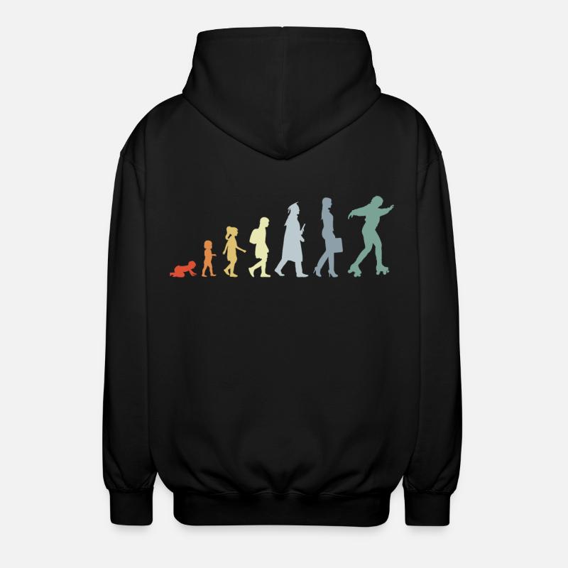 Roller Skater Evolution - Unisex Kapuzenjacke - Schwarz