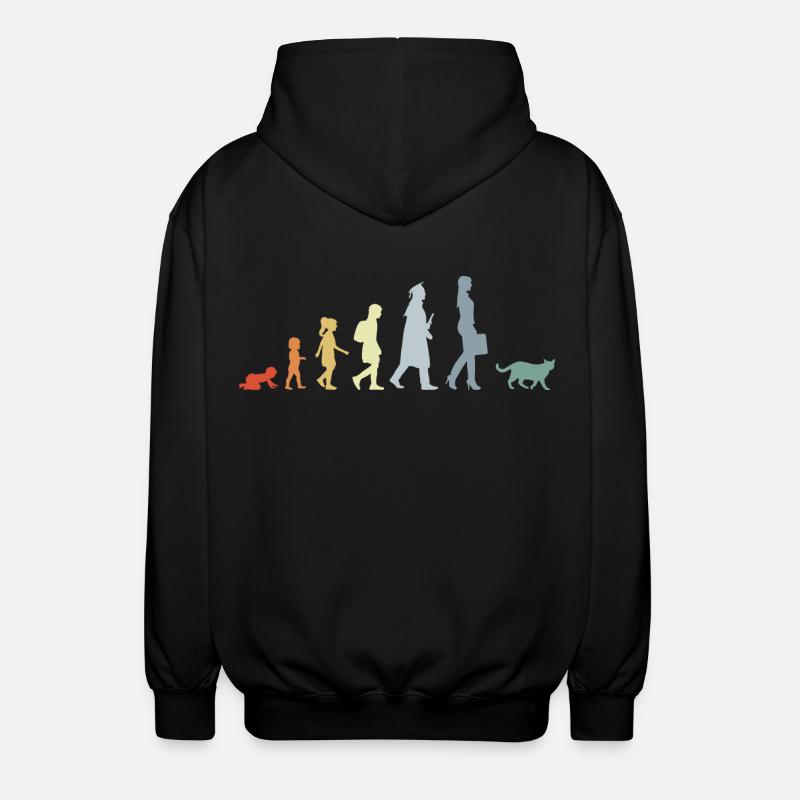 Évolution d’un amoureux des chats - Veste à capuche unisexe - noir