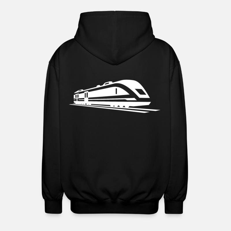 Dessin de train - Veste à capuche unisexe - noir