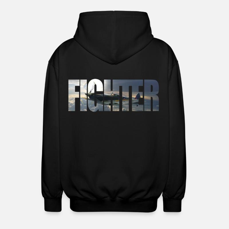 Fighter Spitfire - Unisex Hooded Jacket - black