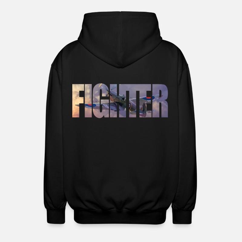Fighter Spitfire - Unisex Hooded Jacket - black