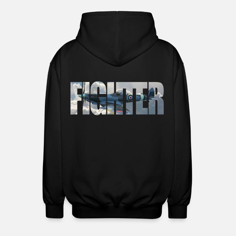 Fighter Spitfire - Unisex Hooded Jacket - black