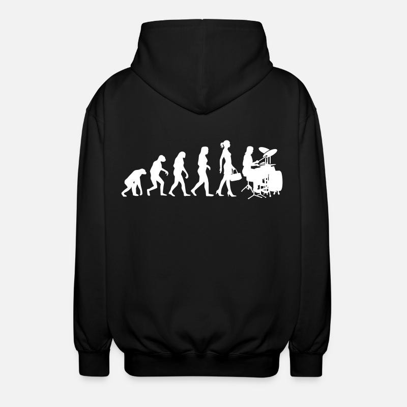 Evolution Schlagzeugerin Percussion Drummer Lady - Unisex Kapuzenjacke - Schwarz
