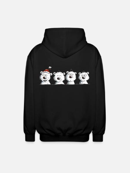Happy Polar Bear Team Christmas - Unisex Hooded Jacket - black