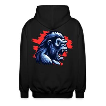 Mad Gorilla - Unisex Hooded Jacket - black - Back - AI Model Male 185 light (185cm)