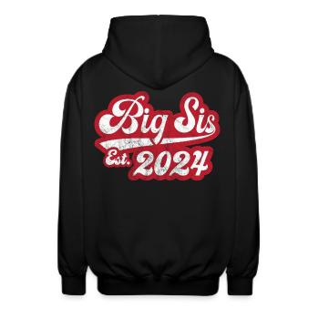 Big Sis Est 2024 - Unisex Kapuzenjacke - Schwarz - Hinten - AI Model Male 185 light (185cm)