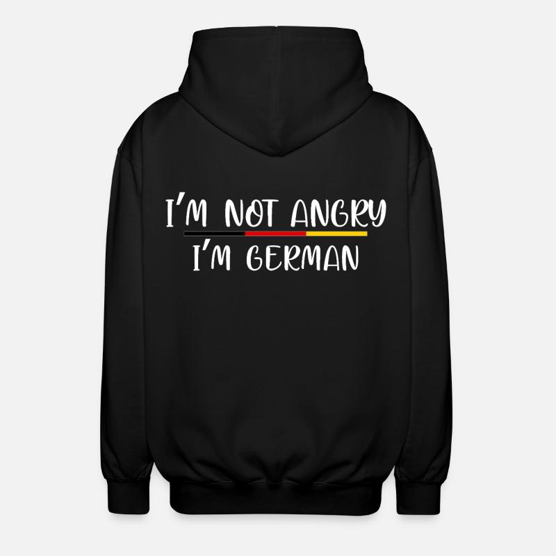 Humorous German Identity Statement - Unisex Hooded Jacket - black