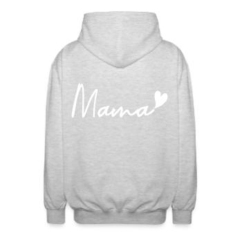 Mama – Muttertag - Unisex Kapuzenjacke - Hellgrau meliert - Hinten - AI Model Male 185 light (185cm)