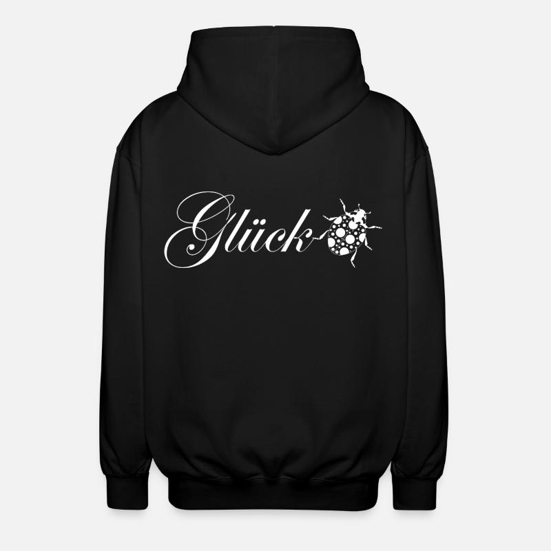 Glück / Marienkäfer / Glücksbringer - Unisex Kapuzenjacke - Schwarz