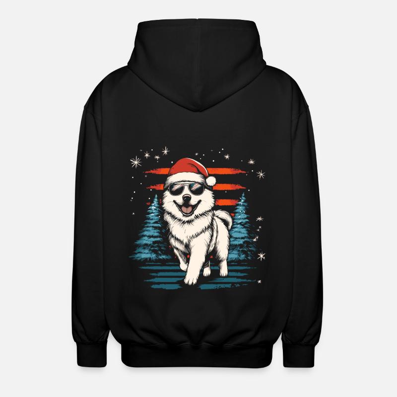 Cool Samoyède de Noël - Veste à capuche unisexe - noir